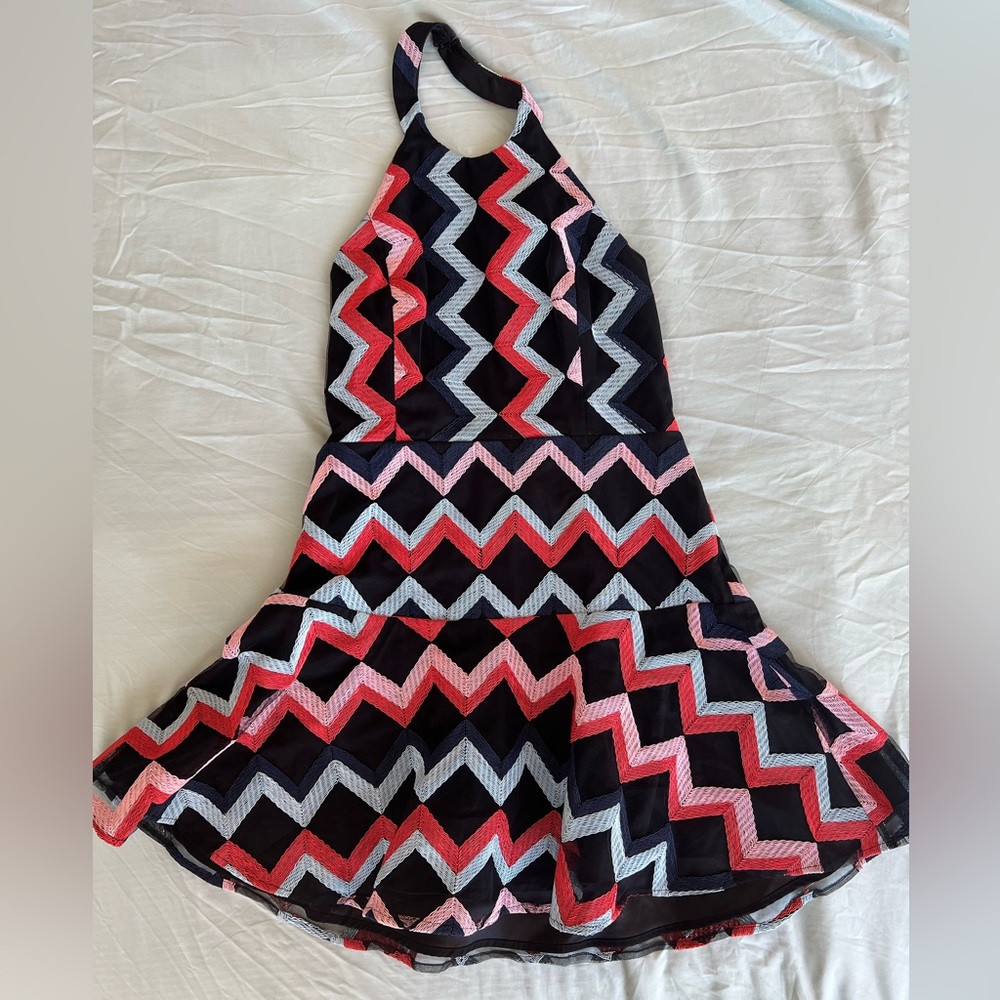 Bloomingdale’s Black, Pink, Blue Dress. Size 6.